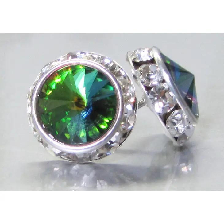 Crystal Rhinestone Rivoli Vitrail Medium Post Earrings Crystal Rhinestone Rivoli Vitrail Medium Post Earrings