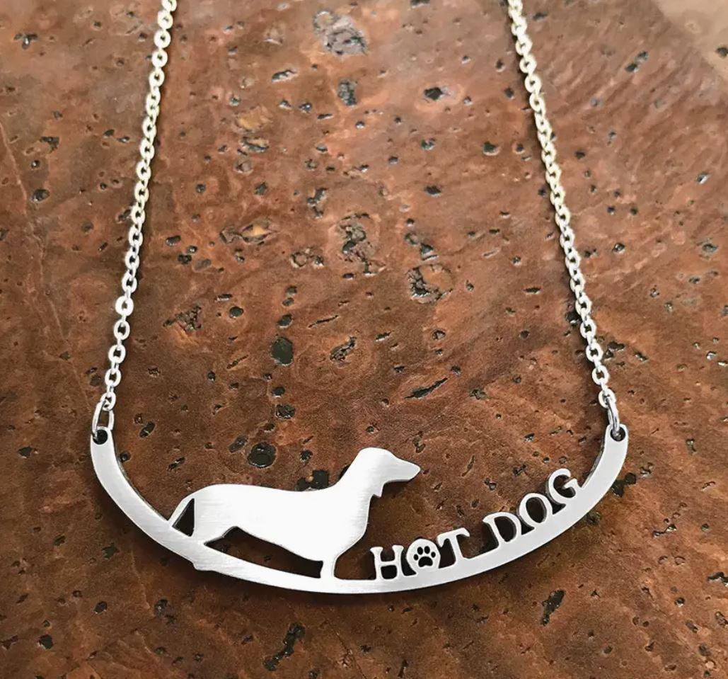 Dachshund Hot Dog Stainless Steel Necklace