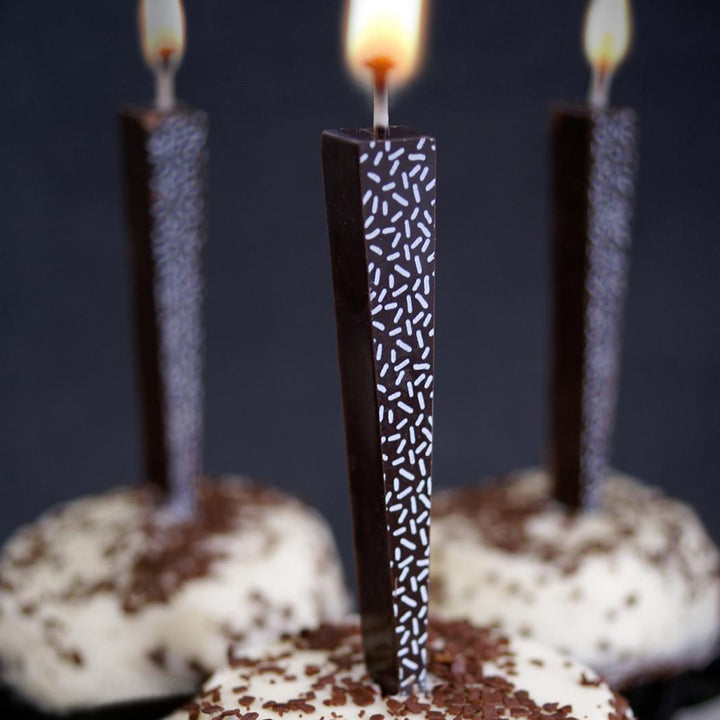 Edible Chocolate Birthday Candles Dark Sprinkles Edible Chocolate Birthday Candles