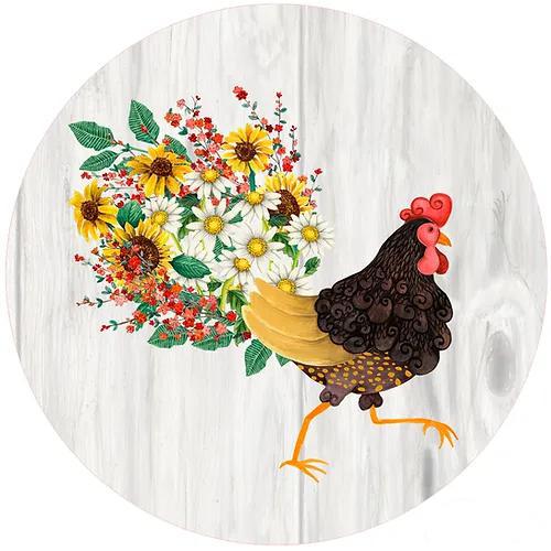 Decorative Silicone Jar Opener | Floral Rooster Decorative Silicone Jar Opener | Floral Rooster