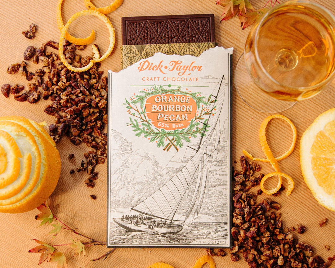 Dick Taylor Chocolate | Orange Bourbon Pecan Dick Taylor Chocolate | Orange Bourbon Pecan