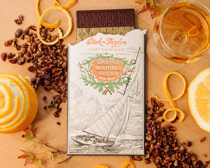 Dick Taylor Chocolate | Orange Bourbon Pecan Dick Taylor Chocolate | Orange Bourbon Pecan