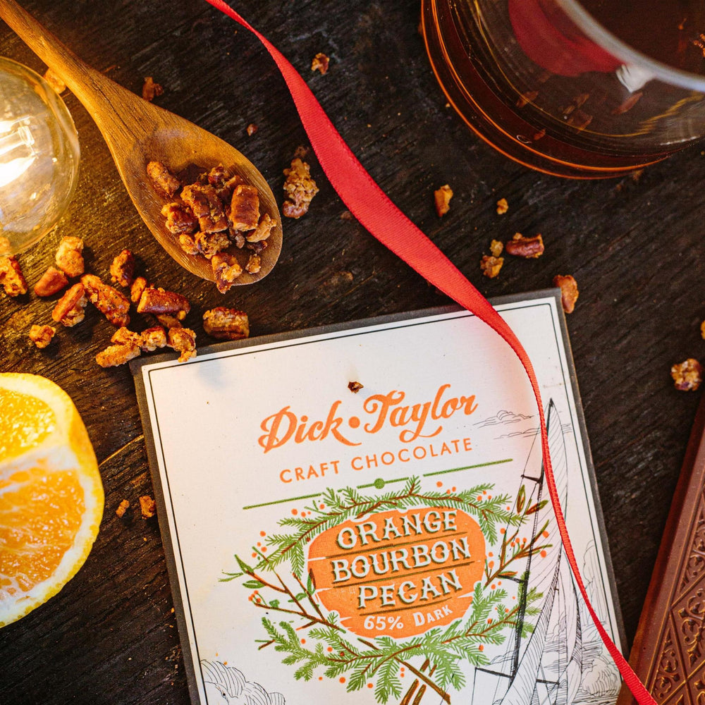 Dick Taylor Chocolate | Orange Bourbon Pecan Dick Taylor Chocolate | Orange Bourbon Pecan
