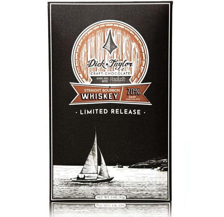 Dick Taylor Chocolate | Straight Bourbon Whiskey 70% Dark Chocolate Dick Taylor Chocolate | Straight Bourbon Whiskey 70% Dark Chocolate