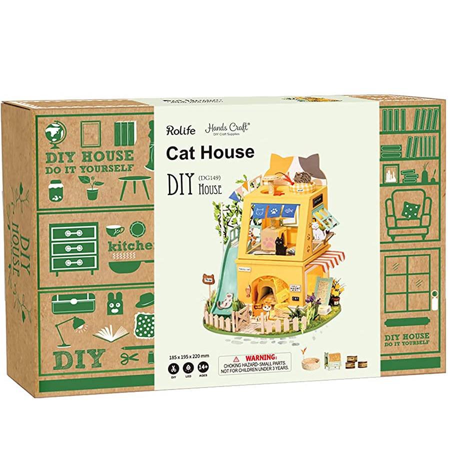 DIY Dollhouse Miniature Kit | Cat House