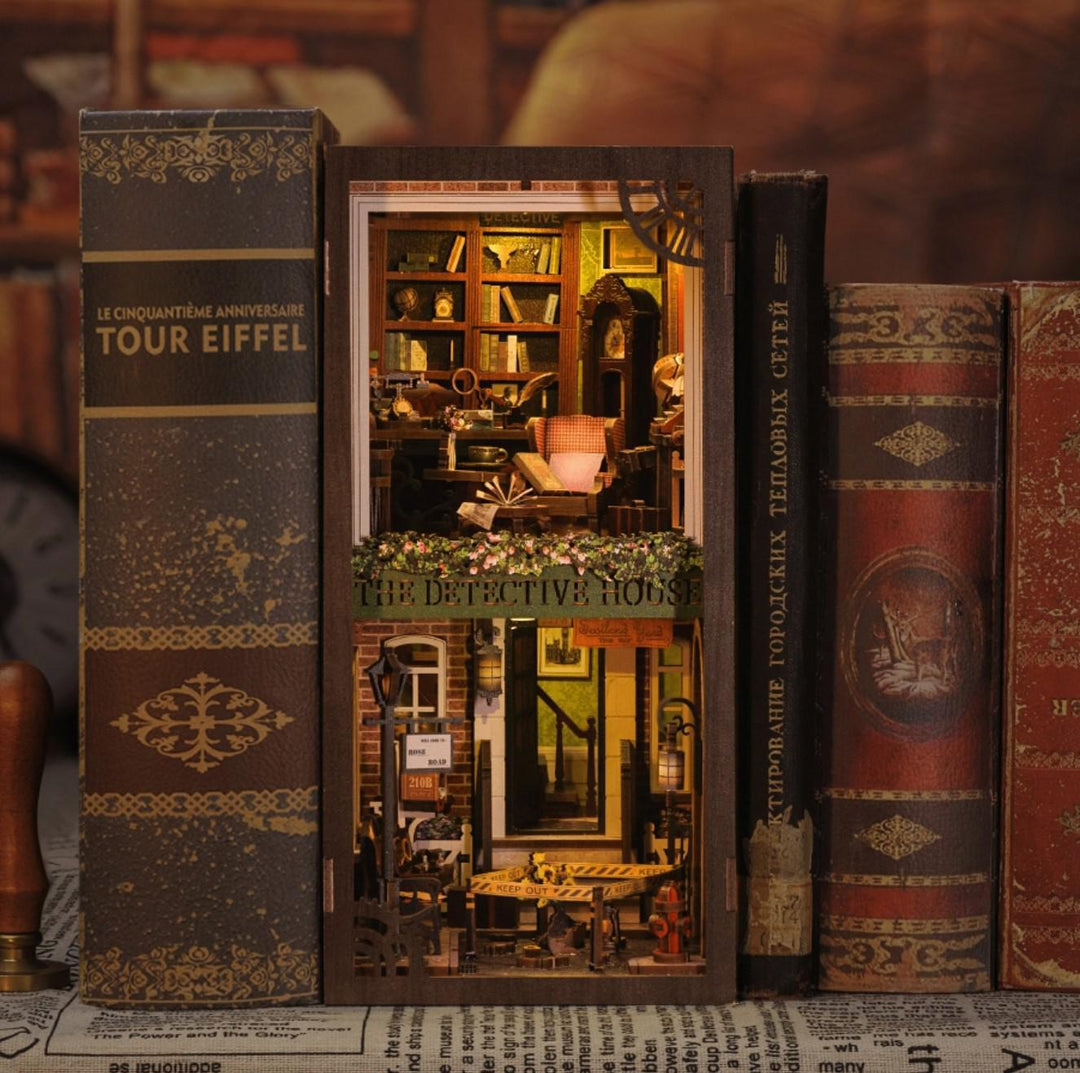 DIY Miniature House Book Nook Kit | Rose Detective Agency with Dust Cover