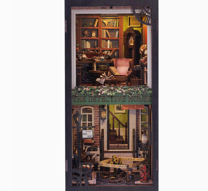DIY Miniature House Book Nook Kit | Rose Detective Agency with Dust Cover