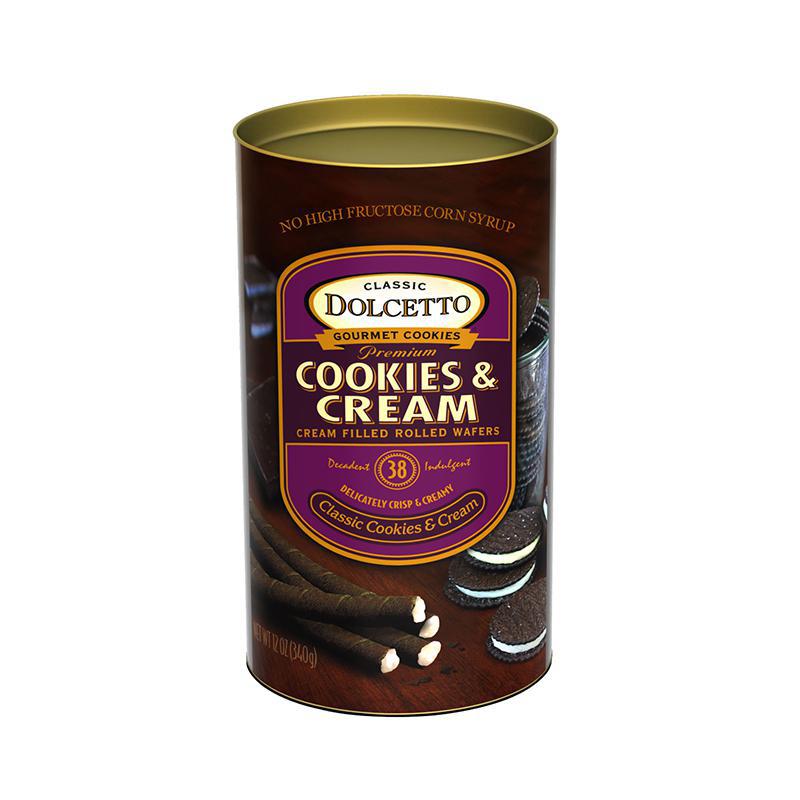 Dolcetto Cream Filled Rolled Wafers | Cookies & Cream Dolcetto Cream Filled Rolled Wafers | Cookies & Cream