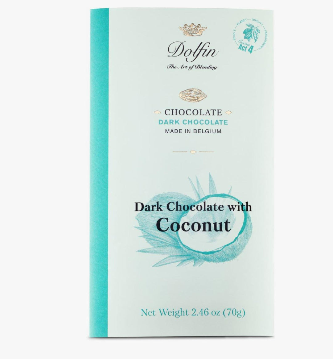 Dolfin Fine Belgium Chocolate | Dark Chocolate with Coconut Dolfin Fine Belgium Chocolate | Dark Chocolate with Coconut