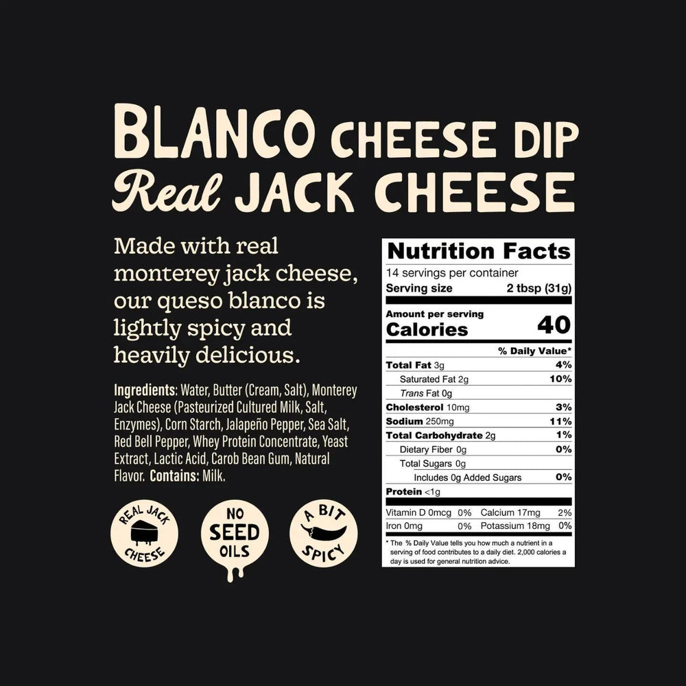 Drippy Dip Queso Blanco – 15.5oz Jar Drippy Dip Queso Blanco – 15.5oz Jar