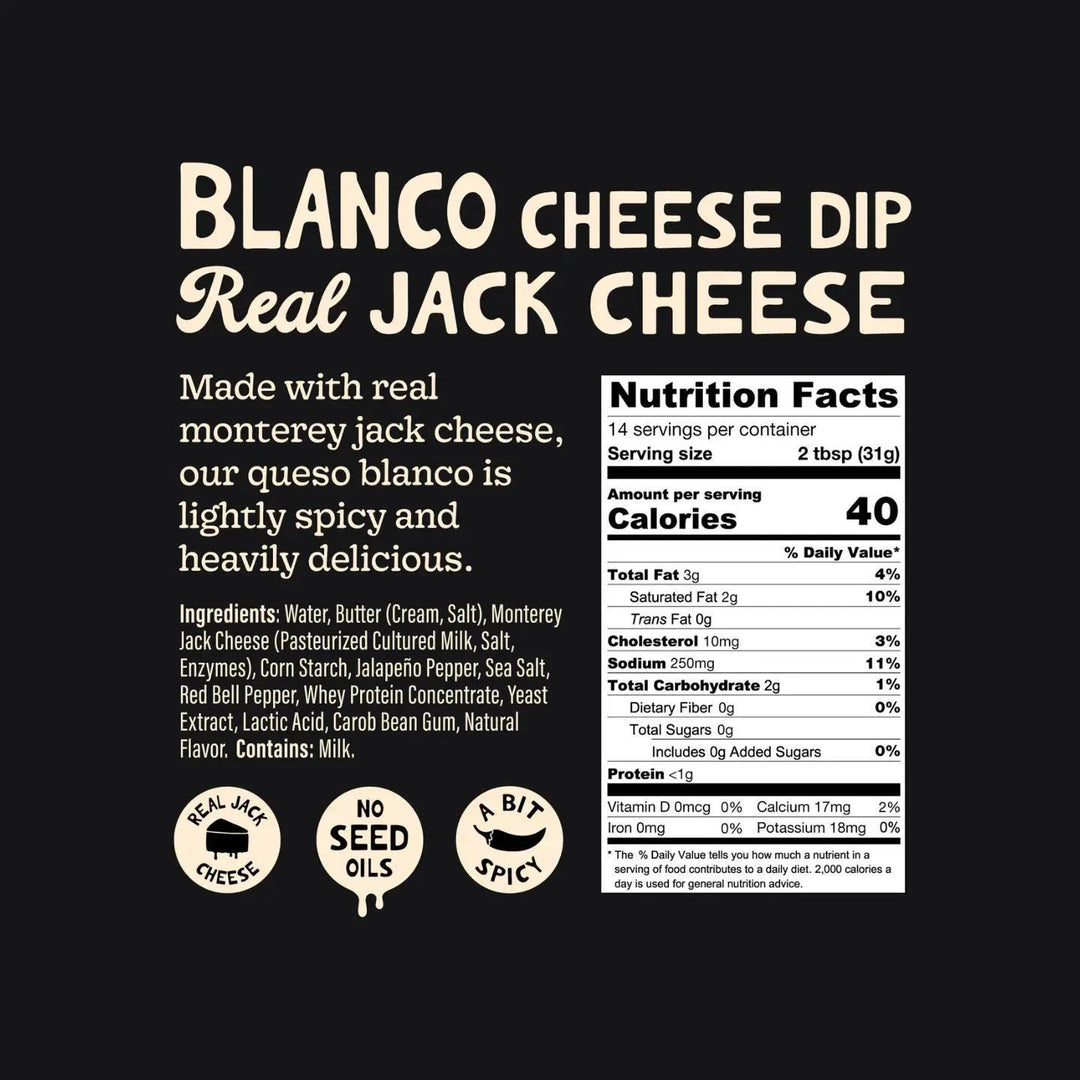 Drippy Dip Queso Blanco – 15.5oz Jar Drippy Dip Queso Blanco – 15.5oz Jar