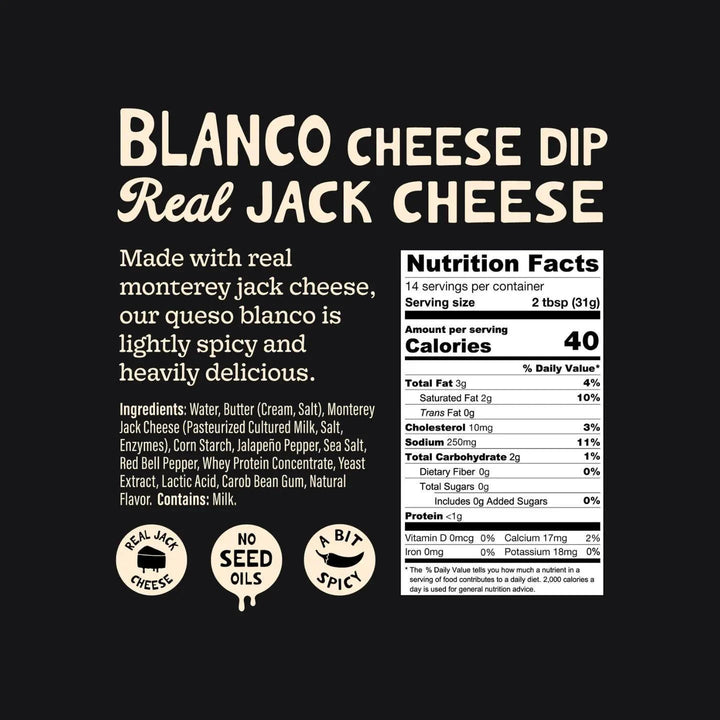 Drippy Dip Queso Blanco – 15.5oz Jar Drippy Dip Queso Blanco – 15.5oz Jar