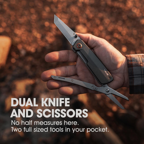 Dual Cutter Knife and Scissors Multi-tool The 2-in-1 Cutting Tool