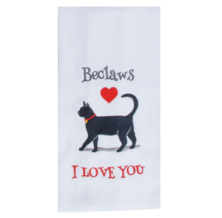Dual Purpose Embroidered Terry Towel | Beclaws I Love You Dual Purpose Embroidered Terry Towel | Beclaws I Love You