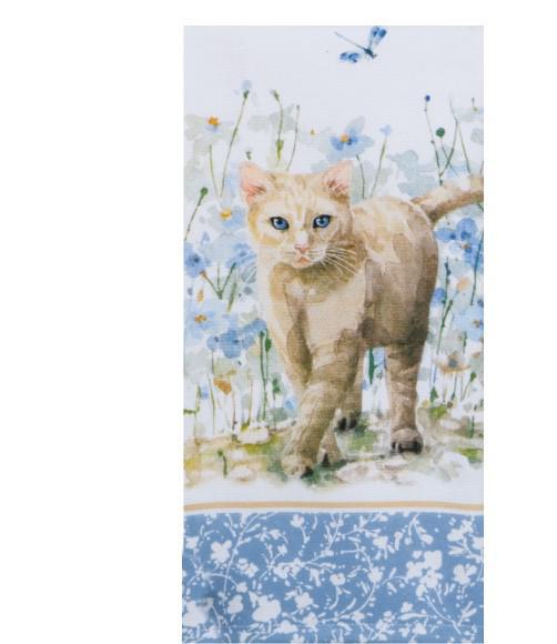Dual Purpose Terry Towel |Bohemian Blue Cat Dual Purpose Terry Towel |Bohemian Blue Cat