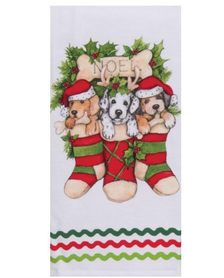 Dual Purpose Terry Towel | Bowie Wowie Christmas Stocking Pups Dual Purpose Terry Towel | Bowie Wowie Christmas Stocking Pups