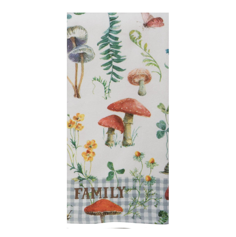 Dual Purpose Terry Towel | Cottage Core "Family" Mushrooms Dual Purpose Terry Towel | Cottage Core "Family" Mushrooms