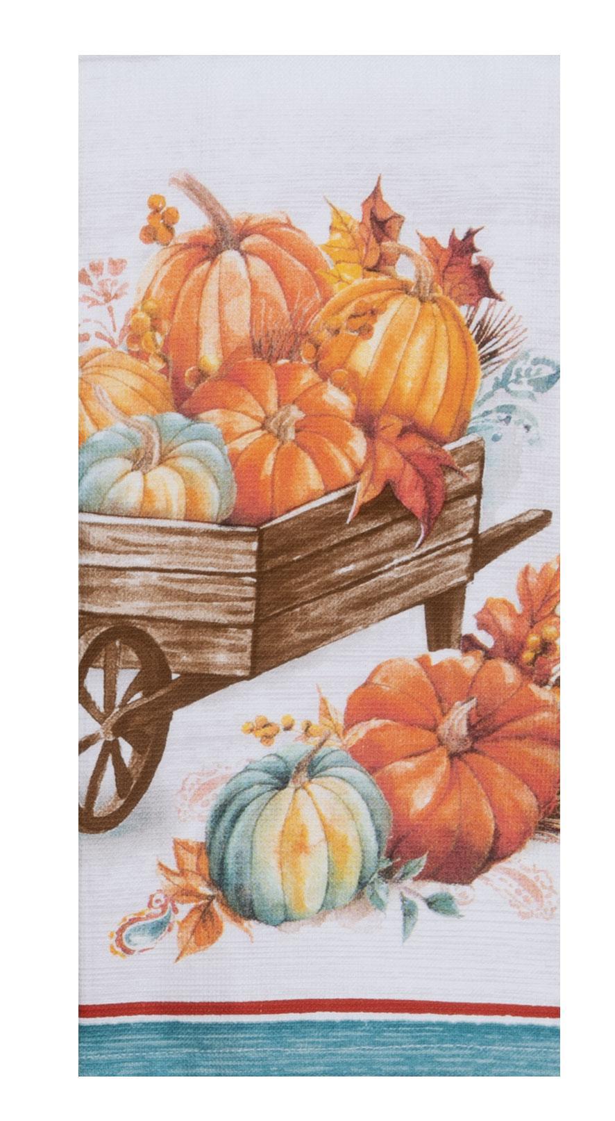 Dual Purpose Terry Towel | Harvest Pumpkin Wheelbarrow