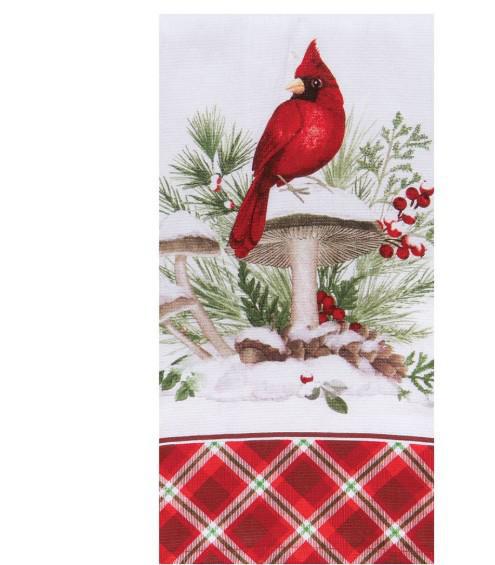 Dual Purpose Terry Towel | Snow Capped Winter Cardinal Dual Purpose Terry Towel | Snow Capped Winter Cardinal