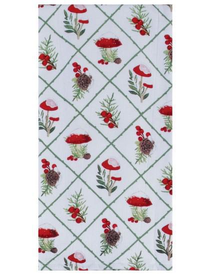 Dual Purpose Terry Towel | Snow Capped Winter Mushroom Toss Dual Purpose Terry Towel | Snow Capped Winter Mushroom Toss