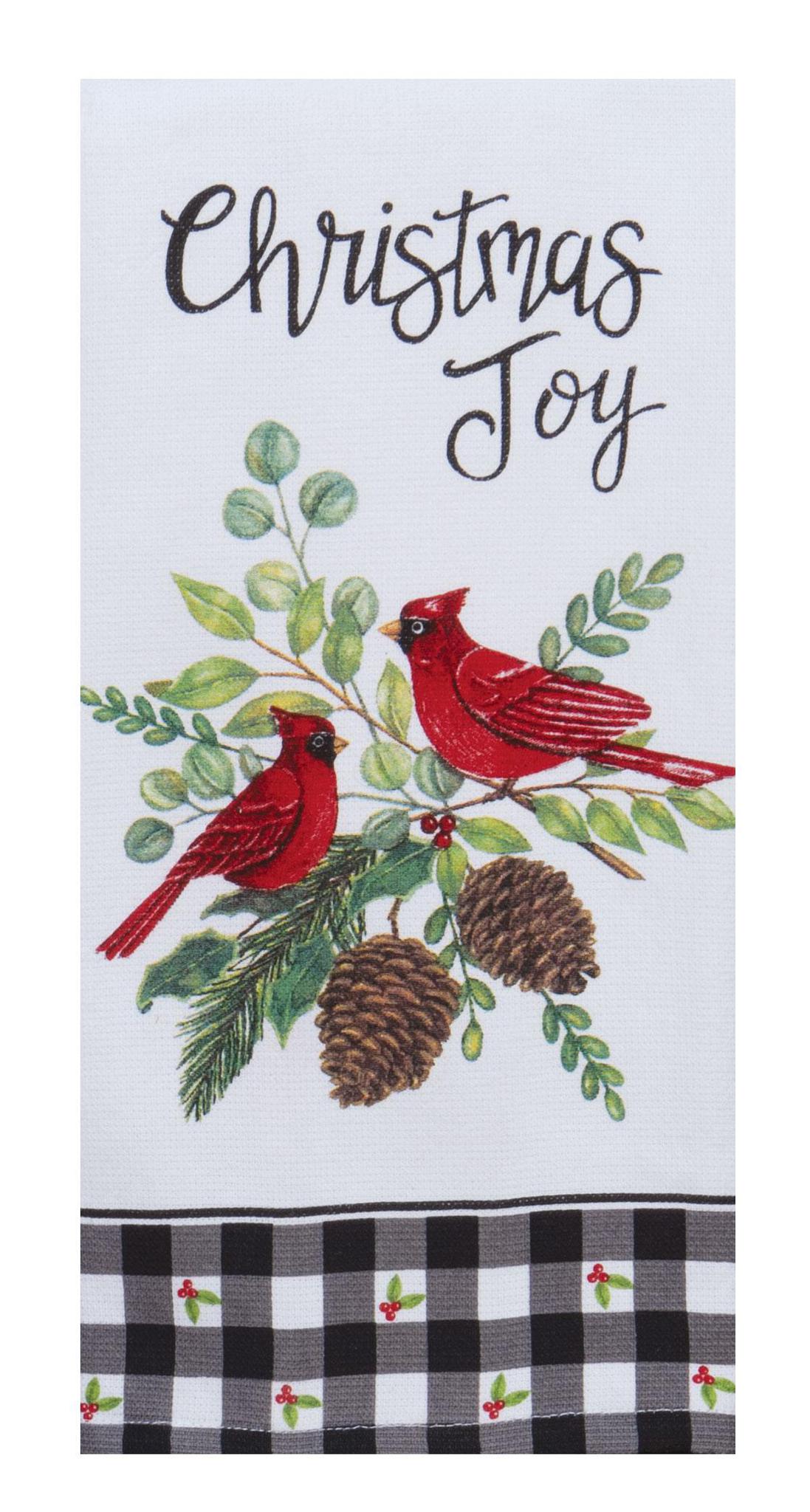 Dual Purpose Terry Towel | Winter Cardinal Christmas Joy