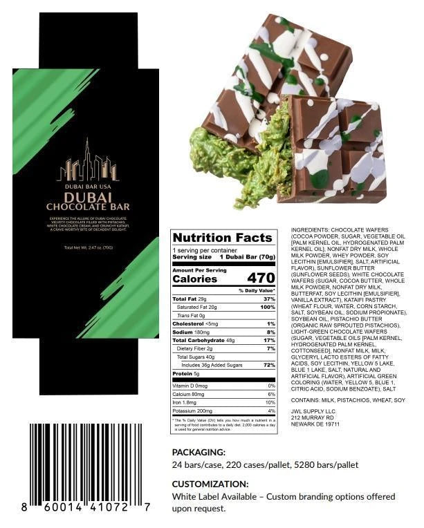 Dubai Chocolate Bar – Pistachio Dubai Chocolate Bar – Pistachio