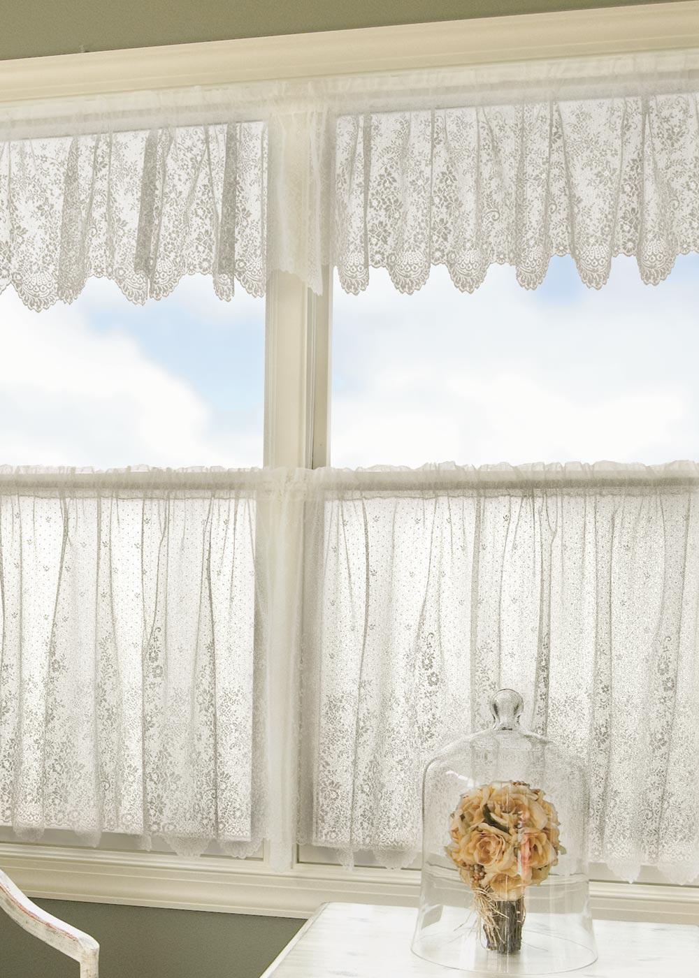 Heritage Lace Curtains | Floret Valance Ecru 60" x 16"