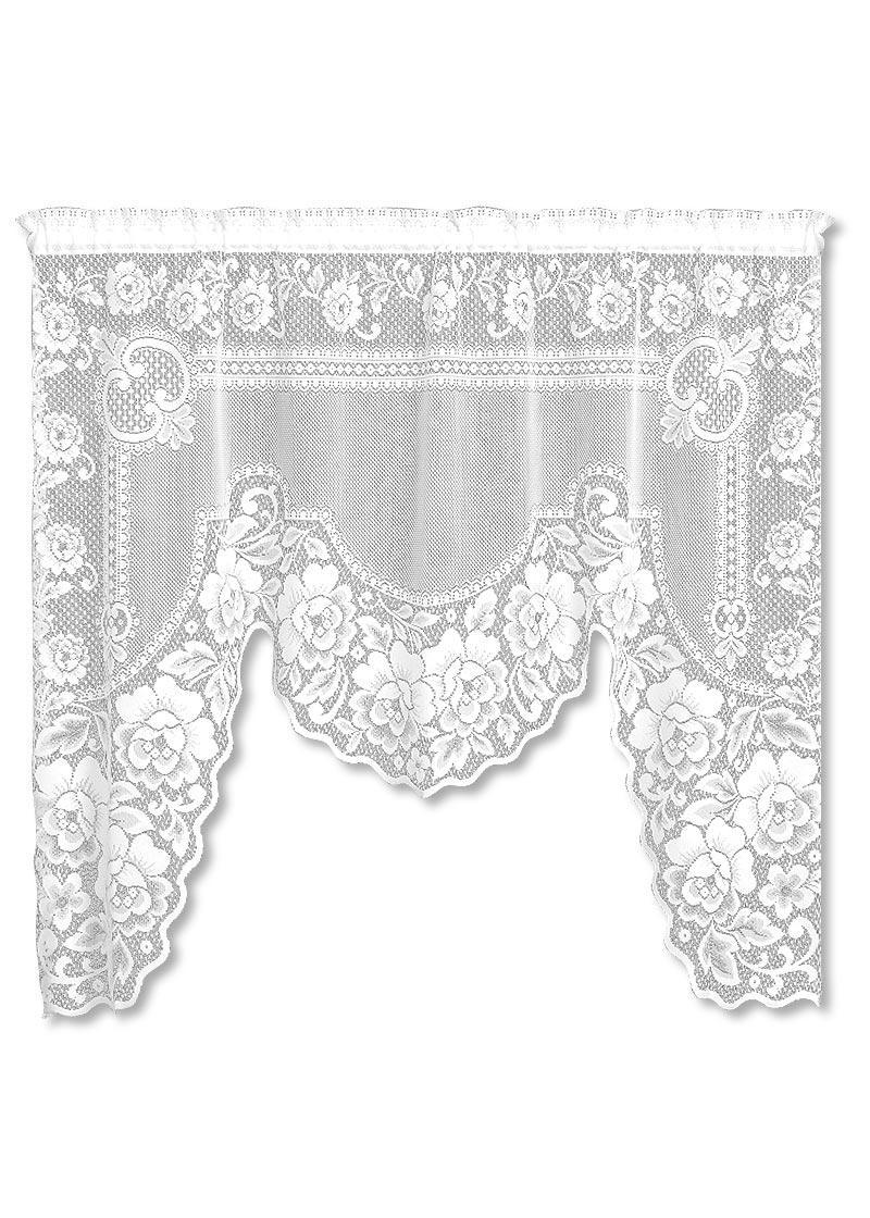 Heritage Lace Curtains | Victorian Rose One-Piece Swag Ecru 60" x 48"