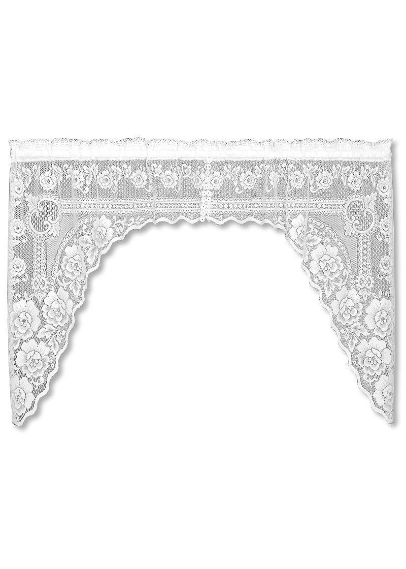 Heritage Lace Curtains | Victorian Rose Swag Pair Ecru 72" x 38"