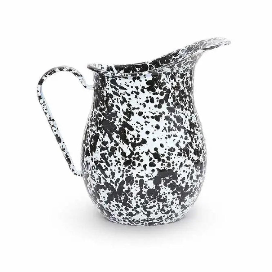 Enamelware Splatter Large Pitcher | Black & White Enamelware Splatter Large Pitcher | Black & White