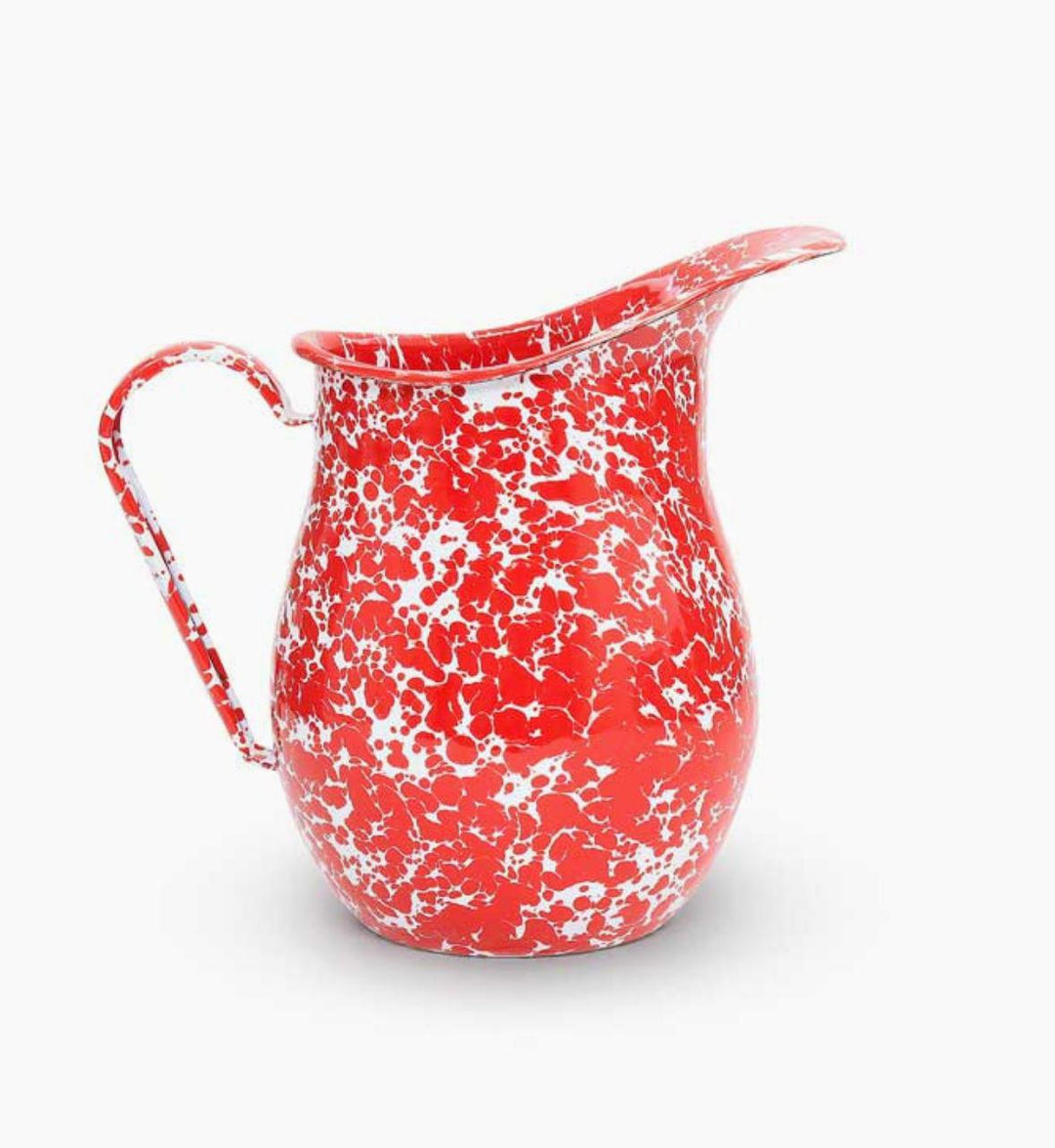 Enamelware Splatter Large Pitcher | Red & White Enamelware Splatter Large Pitcher | Red & White