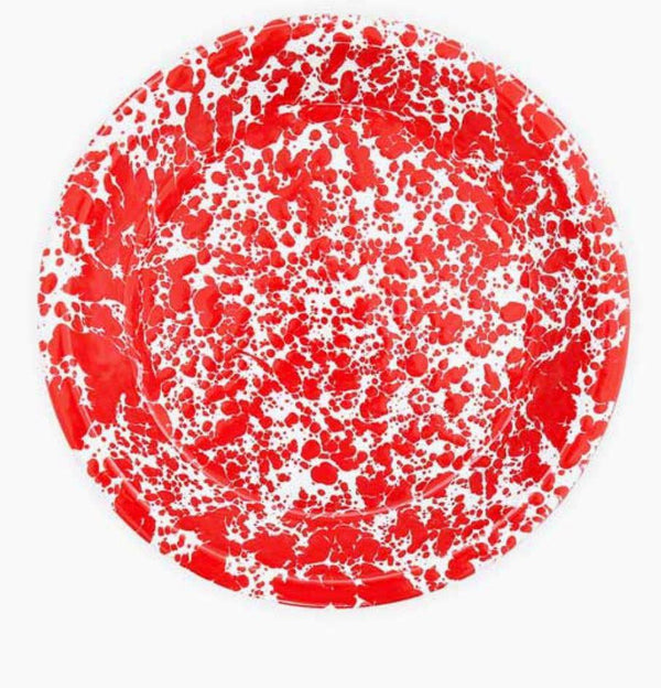 Enamelware Splatter Pie Plate | Red & White