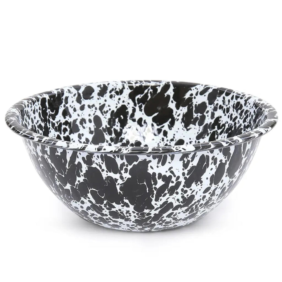 Enamelware Splatter Small Serving Bowl | Black & White Enamelware Splatter Small Serving Bowl | Black & White