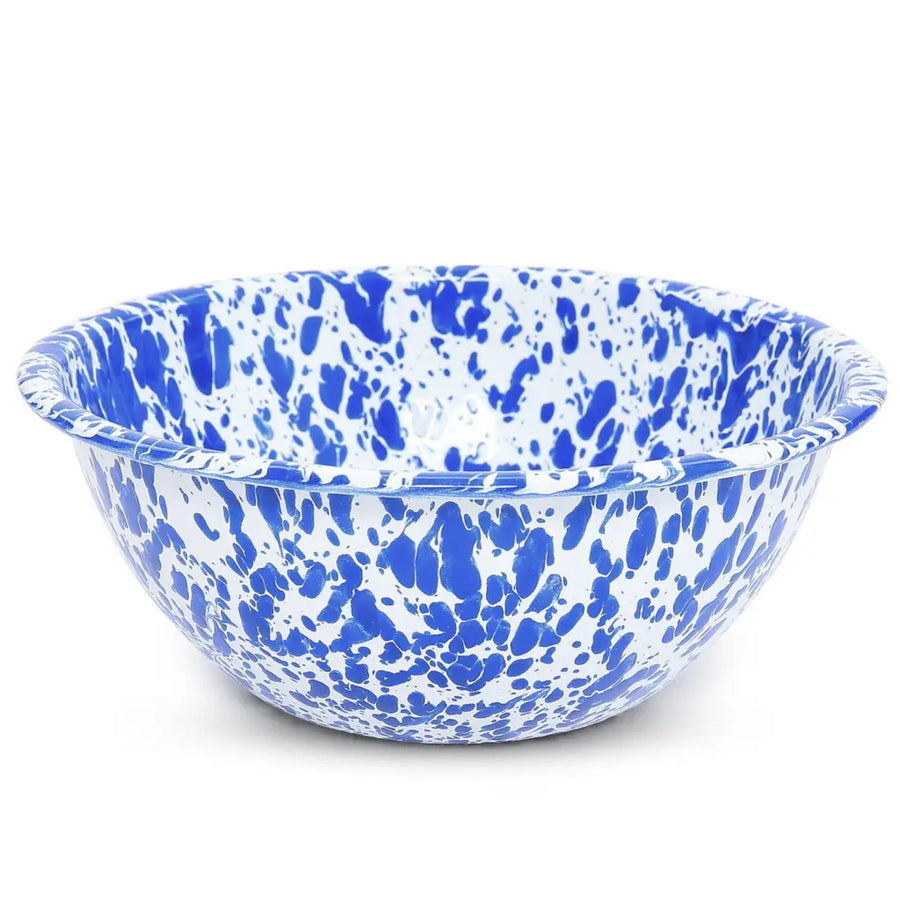 Enamelware Splatter Small Serving Bowl | Blue & White Enamelware Splatter Small Serving Bowl | Blue & White