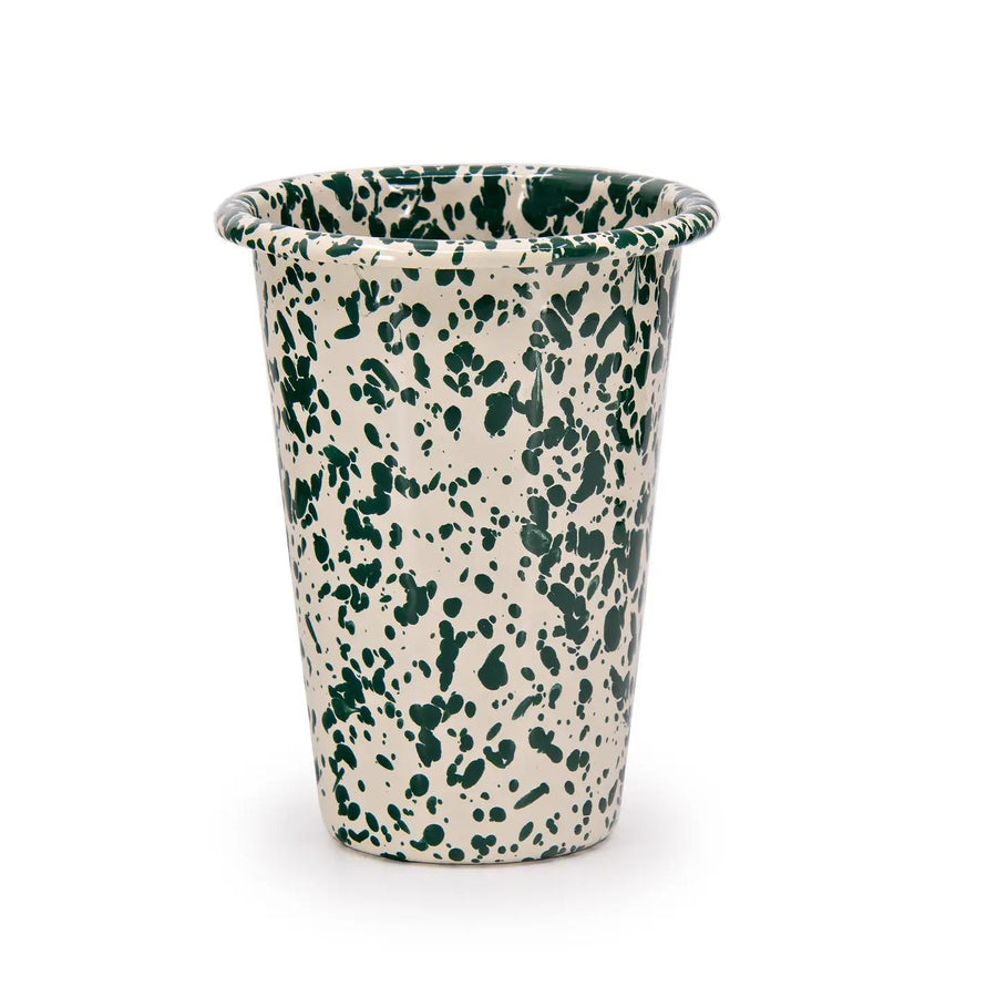 Enamelware Splatter Tumbler | Green & Cream Enamelware Splatter Tumbler | Green & Cream