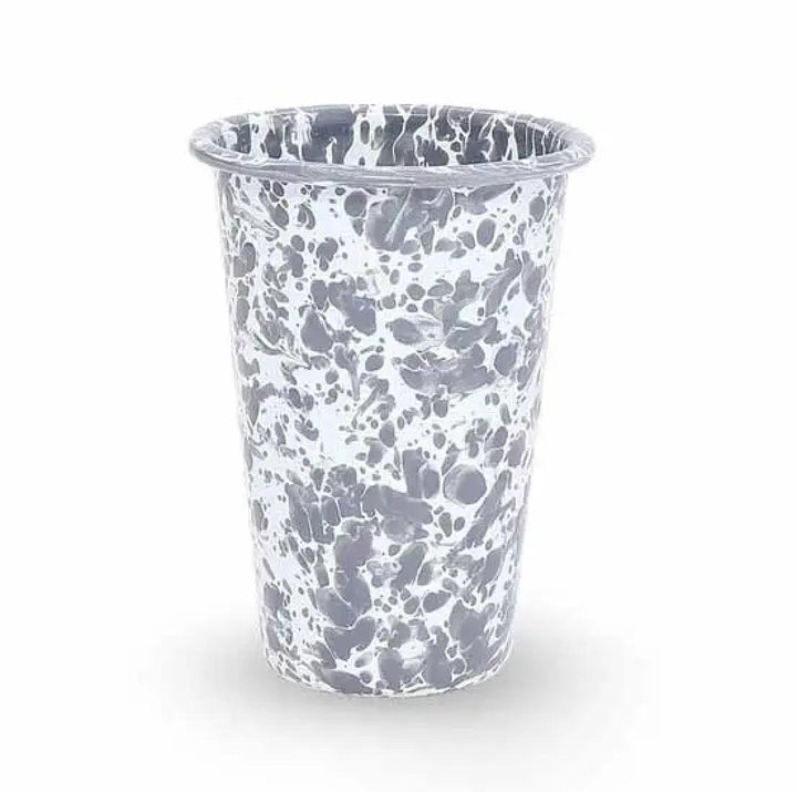 Enamelware Splatter Tumbler | Grey & White Enamelware Splatter Tumbler | Grey & White