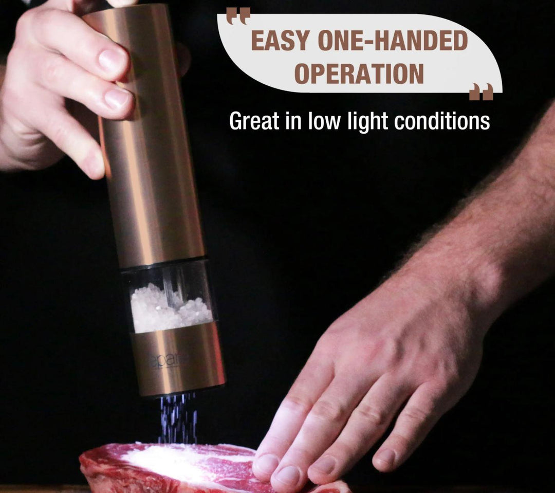 Eparé Stainless Steel Battery Operated Mill Spice Grinder Eparé Stainless Steel Battery Operated Mill Spice Grinder