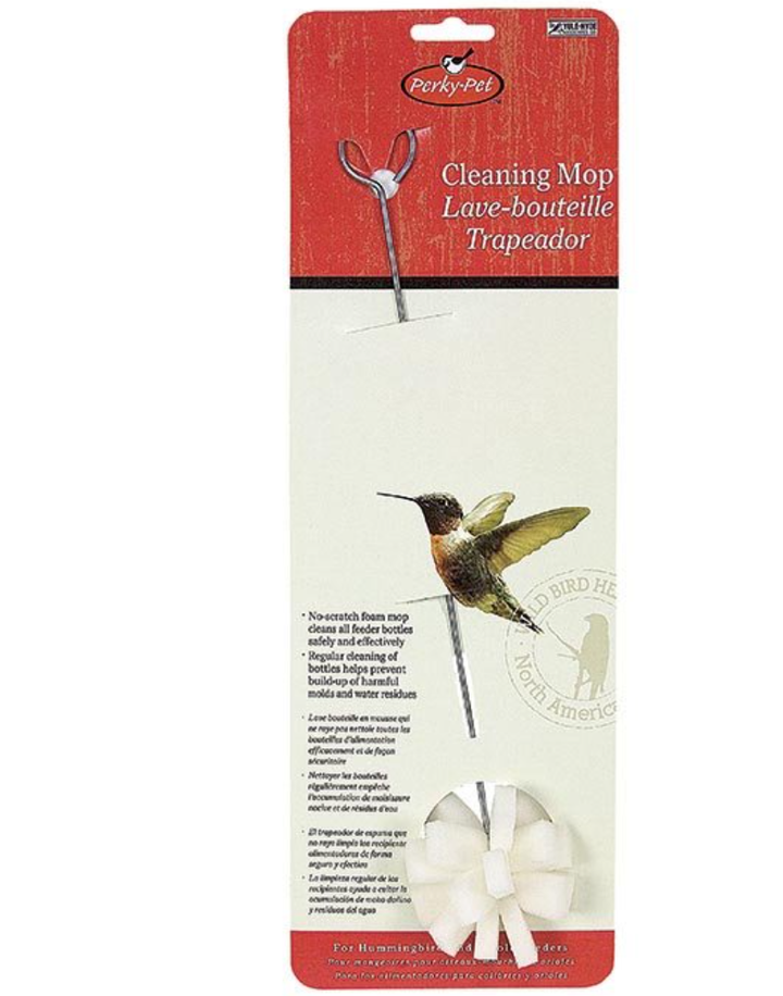 Vintage Red Glass Hummingbird feeder (painted) 16oz. FEEDER CLEAN MOP Vintage Red Glass Hummingbird feeder (painted) 16oz.