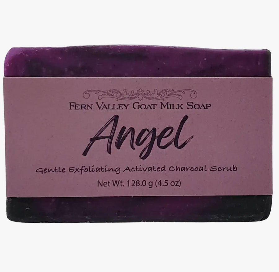Fern Valley  Goat Milk Soap | Charcoal Exfoliating Scrub | Angel - Flirty Floral Scent Fern Valley  Goat Milk Soap | Charcoal Exfoliating Scrub | Angel - Flirty Floral Scent