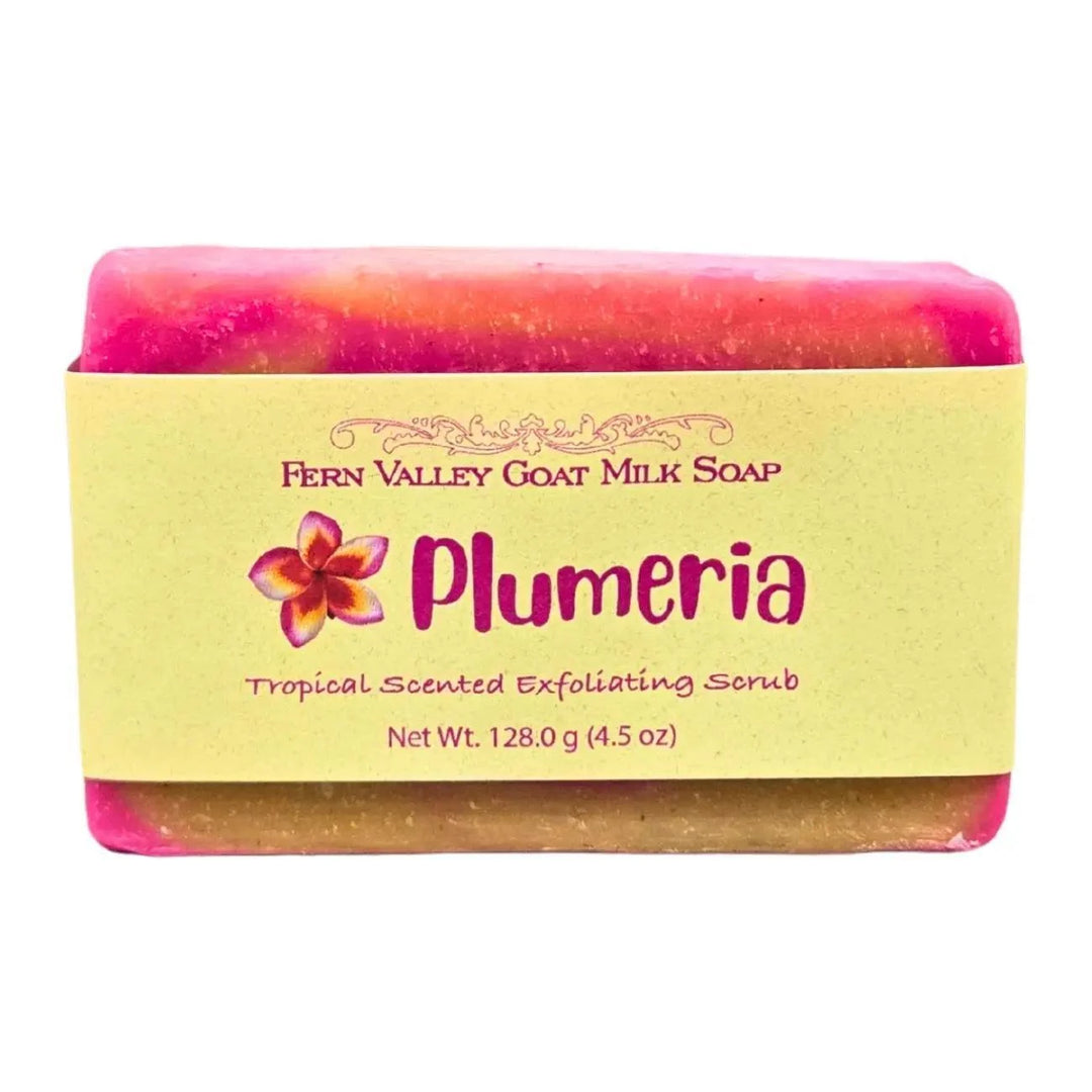 Fern Valley Handmade Goat Milk Soap | Plumeria Tropical Scented Scrub Fern Valley Handmade Goat Milk Soap | Plumeria Tropical Scented Scrub
