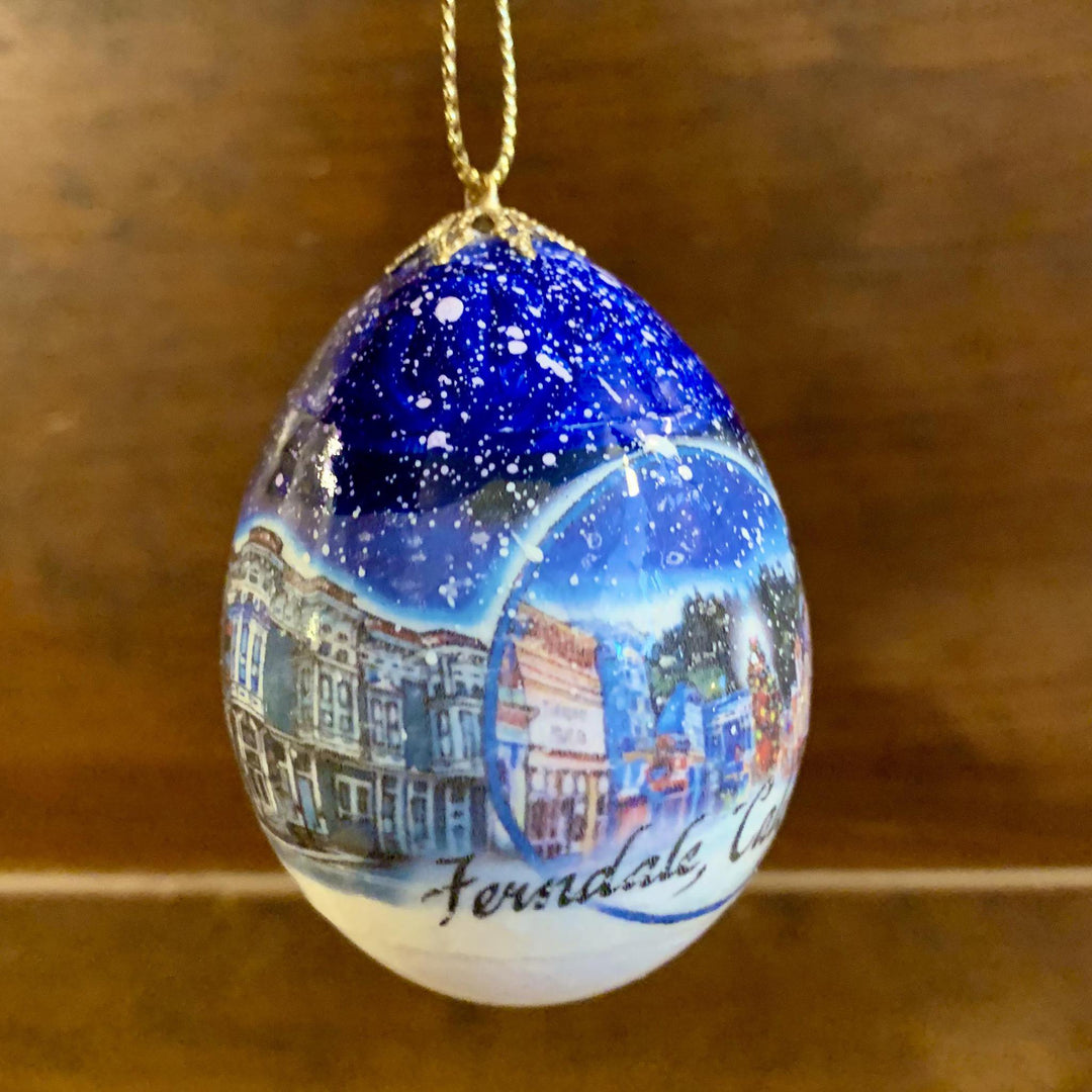 Ferndale California Christmas Egg Ornament Ferndale California Christmas Egg Ornament