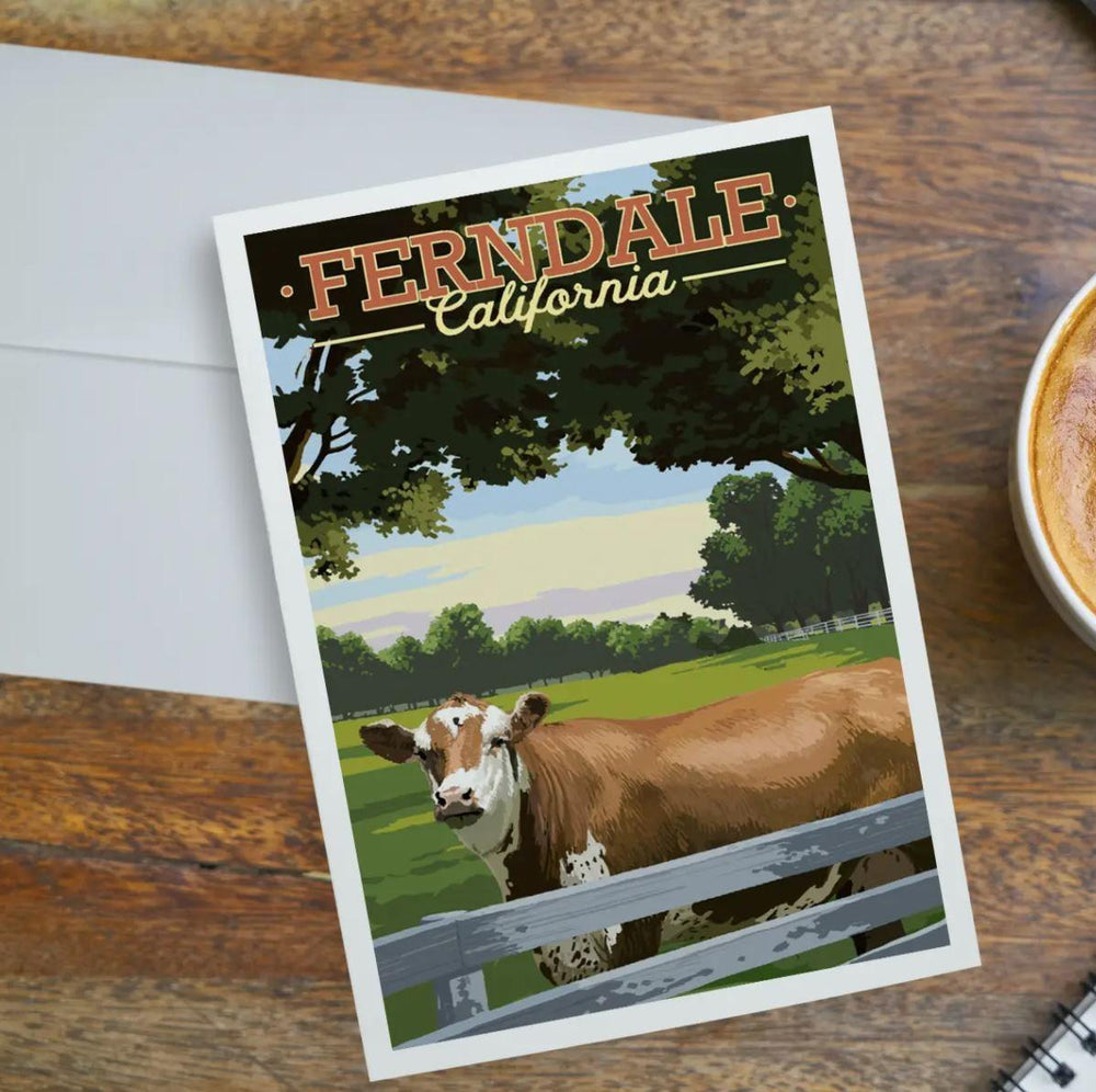 Ferndale California Notecard | Cow in Pasture Ferndale California Notecard | Cow in Pasture