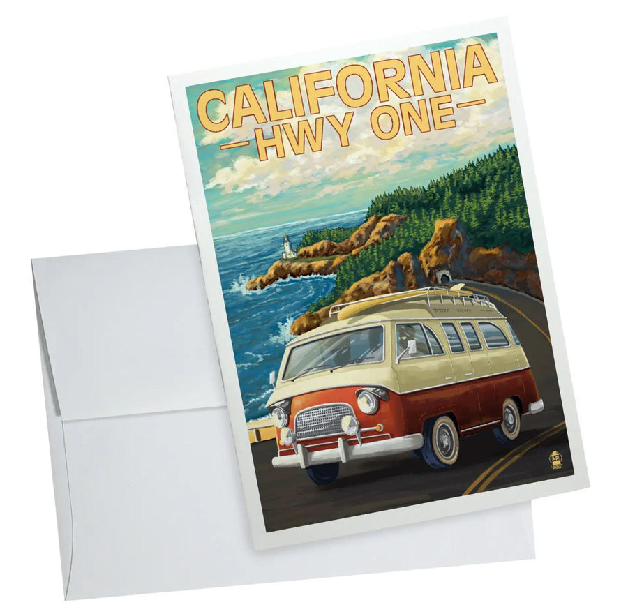 Ferndale Notecard | California Highway One Camper Van Ferndale Notecard | California Highway One Camper Van