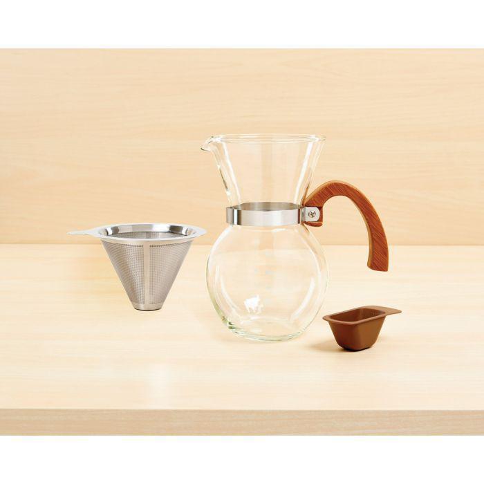 Fino Pour-Over Coffee Maker, Borosilicate Glass and Bamboo Handle, 22oz Fino Pour-Over Coffee Maker, Borosilicate Glass and Bamboo Handle, 22oz