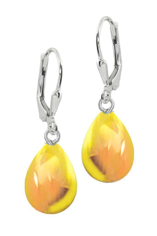 LeightWorks Crystal Drop Earrings Sterling Silver Fire LeightWorks Crystal Drop Earrings Sterling Silver