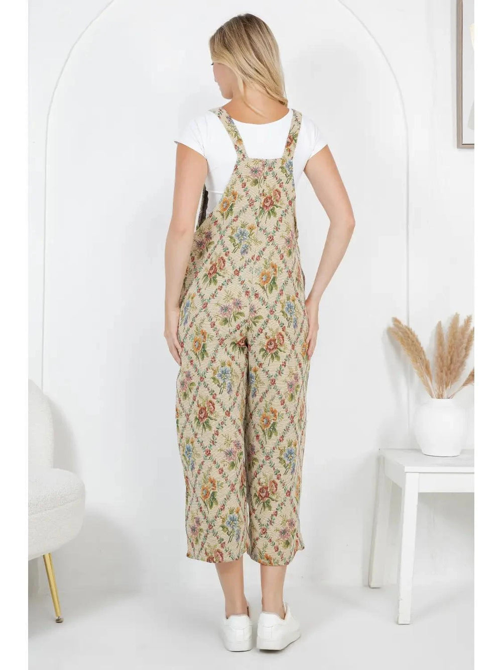 Floral Tapestry Wide Leg Overall Floral Tapestry Wide Leg Overall