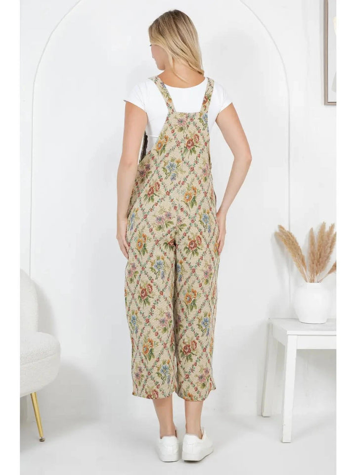 Floral Tapestry Wide Leg Overall Floral Tapestry Wide Leg Overall