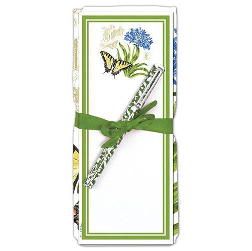 Flour Sack Towel & Magnetic Note Pad Gift Set | Agapanthus & Butterfly