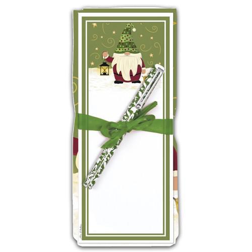 Flour Sack Towel & Magnetic Note Pad Gift Set | Holiday Gnome