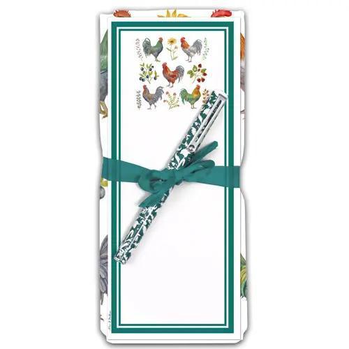 Flour Sack Towel & Magnetic Note Pad Gift Set | Roosters Flour Sack Towel & Magnetic Note Pad Gift Set | Roosters